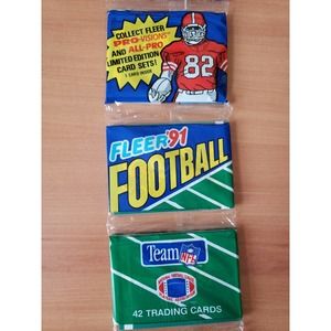 1991 Fleer Football Rack Pack - #20 Jerry Rice All Pro & 396 Bruce Smith Hitters